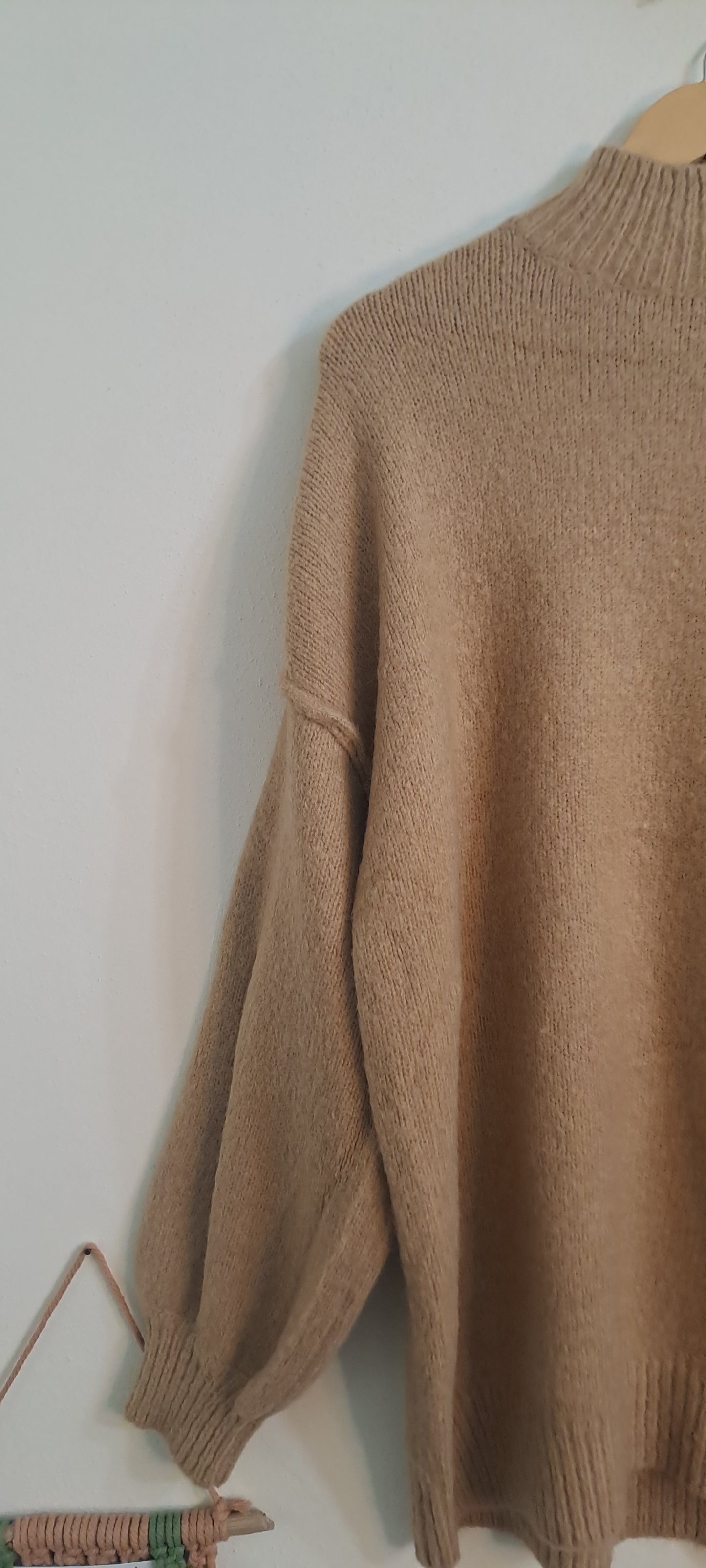 Maglione cocoon cammello