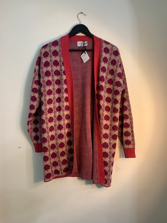 Cardigan geometria pink