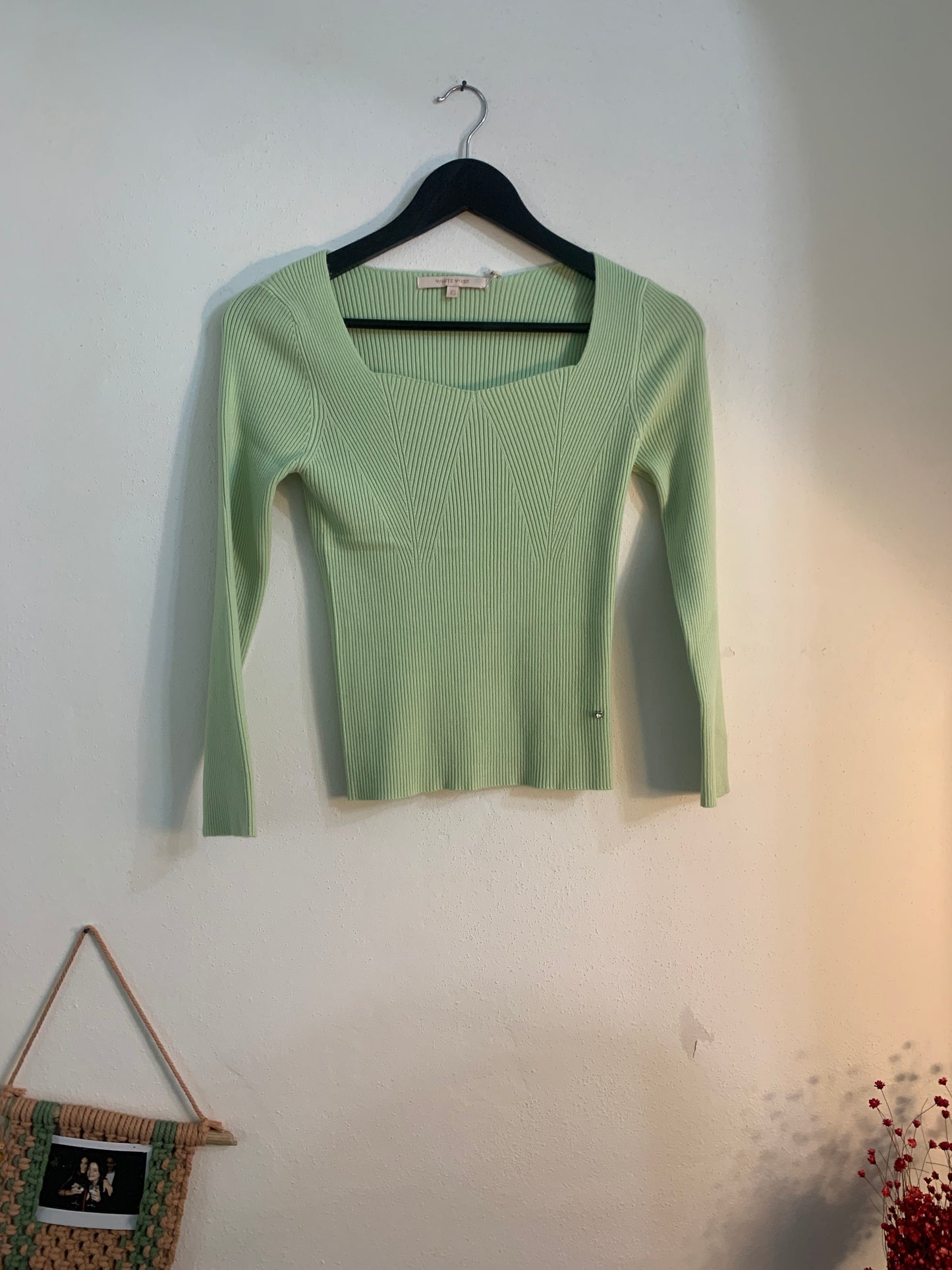 Maglia a costine menta